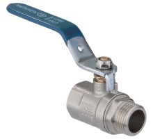 Кран шаровой AQUALINK ВР-НР 1/2″ Ду15 Ру35 полнопроходной муфтовый, латунный, внутренняя/наружная резьба, управление ручка-рычаг