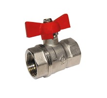 Кран шаровой ГАЛЛОП Стандарт 230 никель 3/4″ (аналог 11б27п1) Ду20 Py40 ВР-ВР полнопроходной, управление ручка-бабочка, корпус - латунь