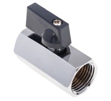 Кран шаровой AQUALINK Мини ВР-ВР 1/2″ Ду15 Ру10 неполнопроходной муфтовый, латунный, внутренняя/внутренняя резьба, управление ручка-флажок