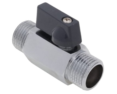 Кран шаровой AQUALINK Мини НР-НР 1/2″ Ду15 Ру10 неполнопроходной муфтовый, латунный, наружная/наружная резьба, управление ручка-флажок Кран шаровой AQUALINK Мини НР-НР 1/2″ Ду15 Ру10 неполнопроходной муфтовый, латунный, наружная/наружная резьба, управление ручка-флажок