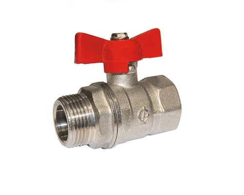 Кран шаровой ГАЛЛОП Стандарт 231 никель 3/4″ Ду20 Py40 ВР-НР полнопроходной, управление ручка-бабочка, корпус - латунь Кран шаровой ГАЛЛОП Стандарт 231 никель 3/4″ Ду20 Py40 ВР-НР полнопроходной, управление ручка-бабочка, корпус - латунь