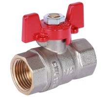 Кран шаровой ROMMER RBV-0003 1/2″ Ду15 Ру40 полнопроходной муфтовый, латунный, внутренняя/внутренняя резьба, управление ручка-бабочка