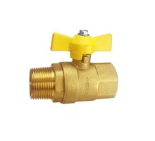 Кран шаровой REMSAN Ду20 Ру16 полнопроходной муфтовый для газа, г/ш, латунный, внутренняя / наружная резьба, ручка-бабочка