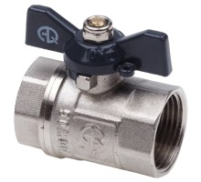 Кран шаровой AQUALINK ВР-ВР 3/4″ Ду20 Ру35 полнопроходной муфтовый, латунный, внутренняя/внутренняя резьба, управление ручка-бабочка