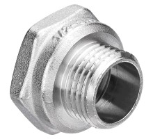 Переходник AQUALINK НР/ВР 1 1/4″x2″ Ду32x50 Ру25 латунный никелированный резьбовой