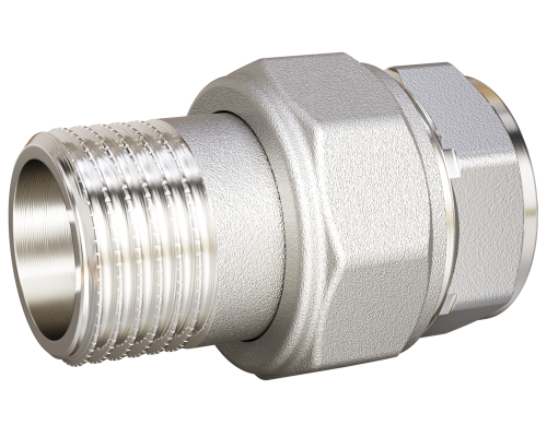 Сгон LD Pride 1″ Ду25 Ру40 американка, разъемный, внутренняя резьба/наружная резьба, корпус — латунь никелированный Сгон LD Pride 1″ Ду25 Ру40 американка, разъемный, внутренняя резьба/наружная резьба, корпус — латунь никелированный
