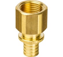 Переход аксиальный STOUT SFA-0001 Дн20x3/4″ Ру25 для труб из сшитого полиэтилена с внутренней резьбой, корпус - латунь