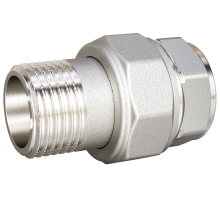 Сгон LD Pride 1 1/4″ Ду32 Ру40 американка, разъемный, внутренняя резьба/наружная резьба, корпус — латунь никелированный