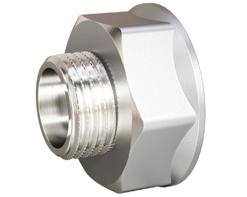 Переход LD Pride Ду15х10 (1/2″ВР х 3/8″НР) латунь никель Переход LD Pride Ду15х10 (1/2″ВР х 3/8″НР) латунь никель