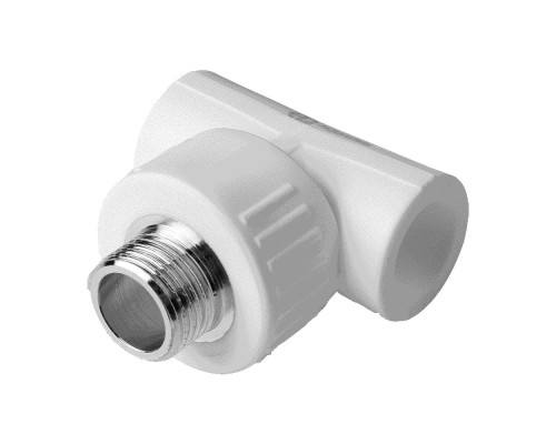 Тройник полипропиленовый PP-R комбинированный Aqualink Дн25x3/4″ Ру25 наружная резьба Тройник полипропиленовый PP-R комбинированный Aqualink Дн25x3/4″ Ру25 наружная резьба