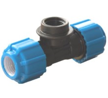Тройник ПНД Политэк Дн32x1x32 ВР Ру16 с внутренней резьбой